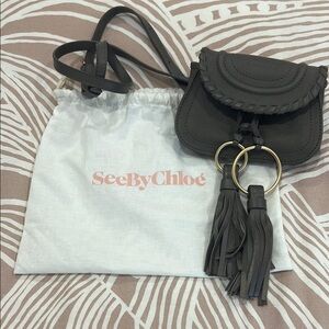 See By Chloe Gray Crossbody Bag with Scalloped Flap